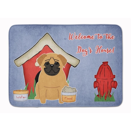 Carolines Treasures Dog House Collection Pug Brown Machine Washable Memory Foam Mat BB2761RUG